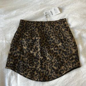 Zara Leopard Print Mini Skirt - Brown and Black